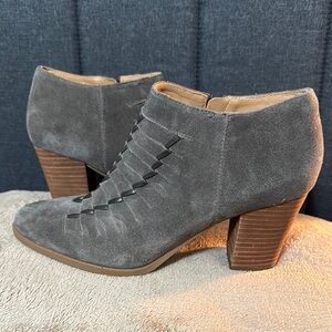 Gray Suede Ankle Boots